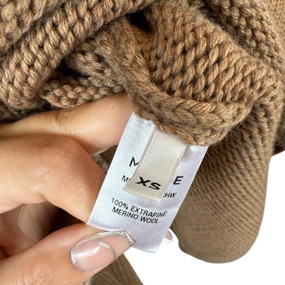 MONSE Upside Down Oversized Cutout Merino Wool Turtleneck Sweater Italy Taupe XS - Picture 6 of 8